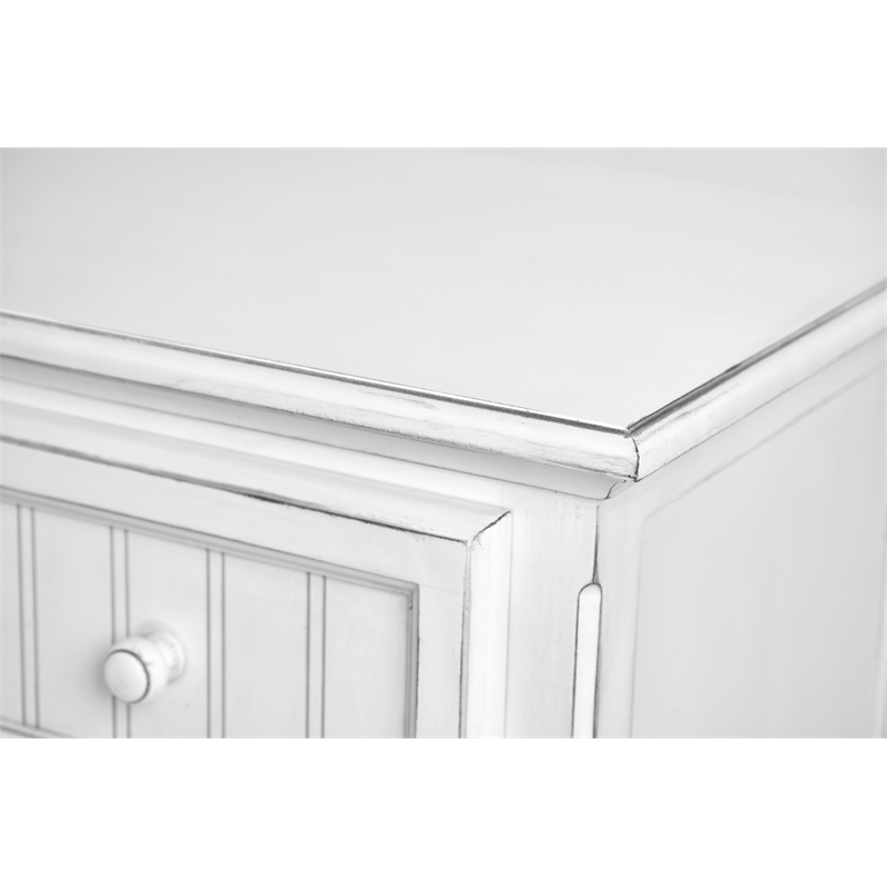 Pemberly Row Modern Coastal Wood Chest with 5-Drawers in White