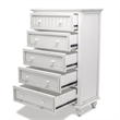 Pemberly Row Modern Coastal Wood Chest with 5-Drawers in White