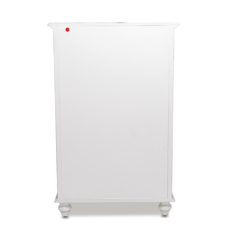 Pemberly Row Modern Coastal Wood Chest with 5-Drawers in White