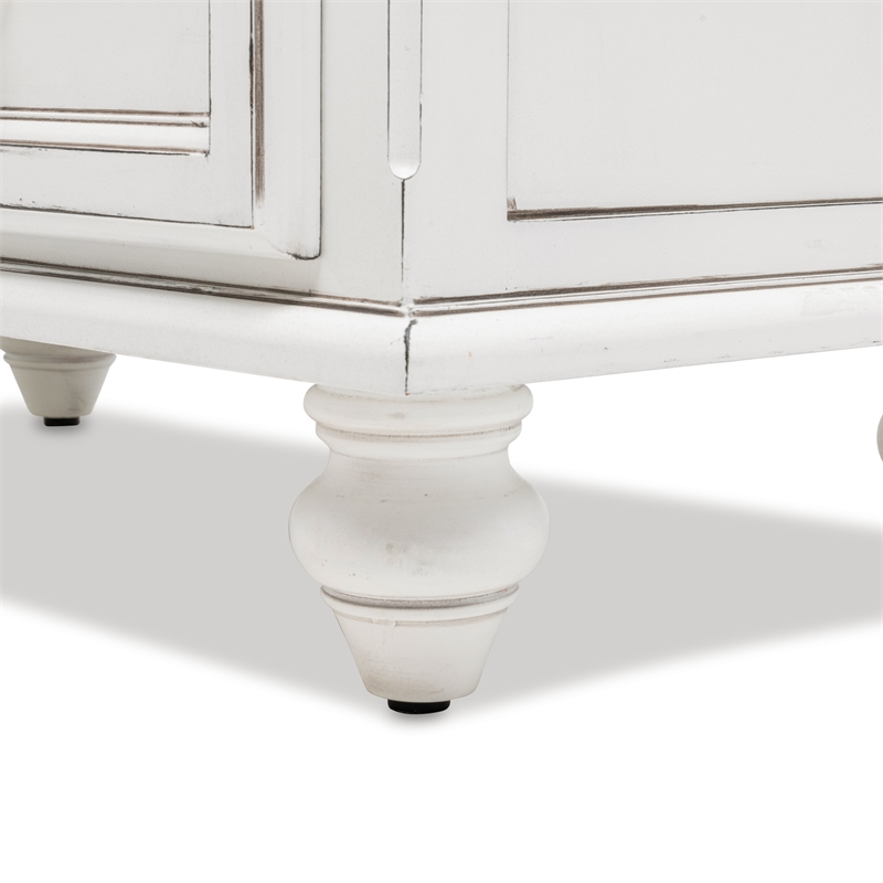 Pemberly Row Modern Coastal Wood Chest with 5-Drawers in White