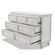 Pemberly Row Modern Coastal Wood Dresser with 7-Drawers in White