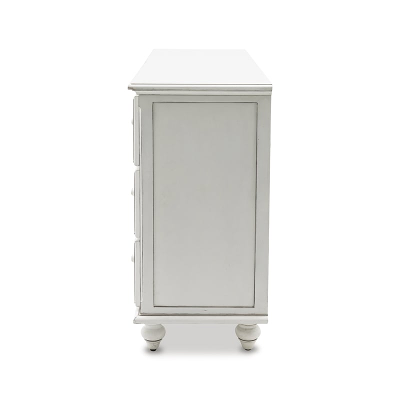 Pemberly Row Modern Coastal Wood Dresser with 7-Drawers in White