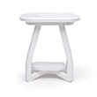 Pemberly Row Contemporary Wood Curved Edges Chairside Table in White
