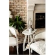 Pemberly Row Contemporary Wood Curved Edges Chairside Table in White