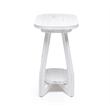Pemberly Row Contemporary Wood Curved Edges Chairside Table in White
