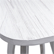 Pemberly Row Contemporary Wood Curved Edges Chairside Table in White