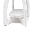 Pemberly Row Contemporary Wood Curved Edges Chairside Table in White