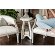 Pemberly Row Contemporary Wood Curved Edges Chairside Table in White