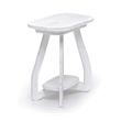 Pemberly Row Contemporary Wood Curved Edges Chairside Table in White