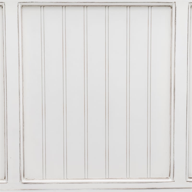 Pemberly Row Modern Coastal Solid Wood Queen Headboard in White