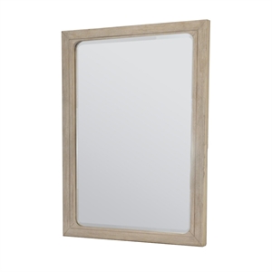 Pemberly Row Contemporary Wood Mirror in Glazed Driftwood Finish