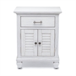 Pemberly Row Contemporary 2-Door Wood Nightstand with Drawer in White