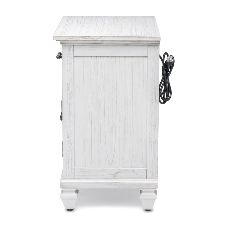 Pemberly Row Contemporary 2-Door Wood Nightstand with Drawer in White