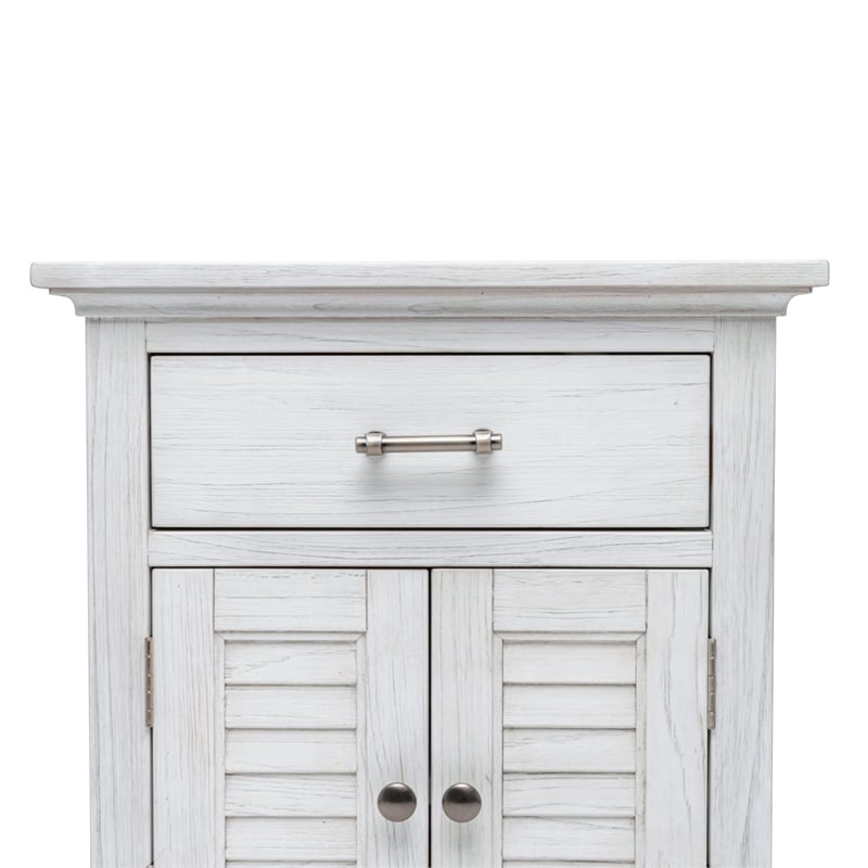 Pemberly Row Contemporary 2-Door Wood Nightstand with Drawer in White