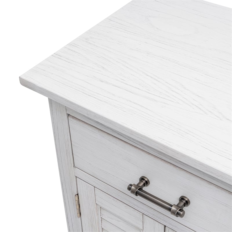 Pemberly Row Contemporary 2-Door Wood Nightstand with Drawer in White