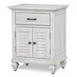 Pemberly Row Contemporary 2-Door Wood Nightstand with Drawer in White