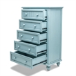 Pemberly Row Modern Coastal Wood Chest with 5-Drawers in Blue