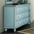 Pemberly Row Modern Coastal Wood Dresser with 7-Drawers in Blue
