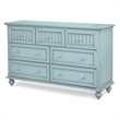 Pemberly Row Modern Coastal Wood Dresser with 7-Drawers in Blue