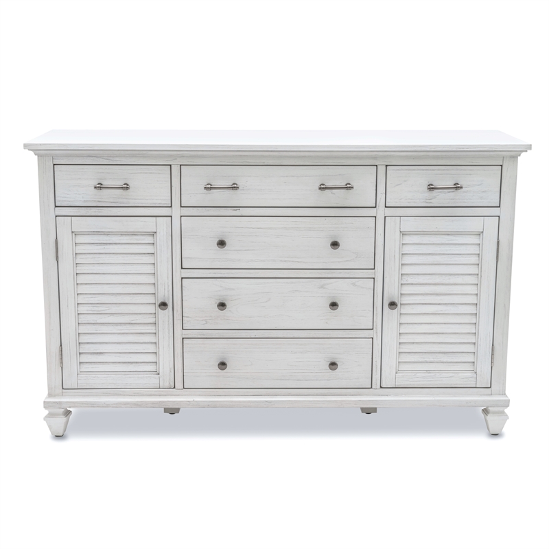 Pemberly Row Contemporary Wood Dresser with 6-Drawers in White