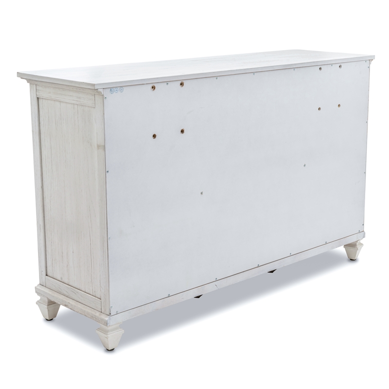 Pemberly Row Contemporary Wood Dresser with 6-Drawers in White