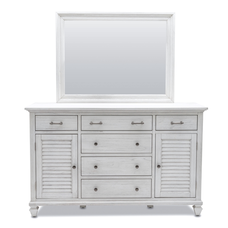 Pemberly Row Contemporary Wood Dresser with 6-Drawers in White