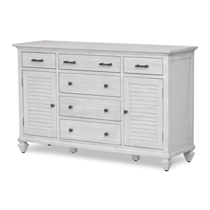 Pemberly Row Contemporary Wood Dresser with 6-Drawers in White