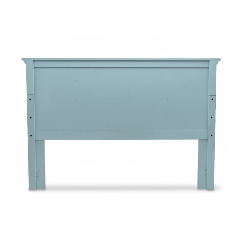 Pemberly Row Modern Coastal Solid Wood King Headboard in Blue