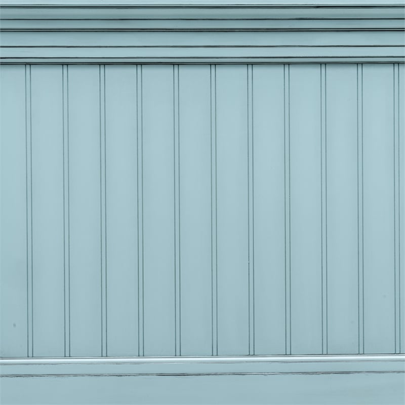 Pemberly Row Modern Coastal Solid Wood King Headboard in Blue