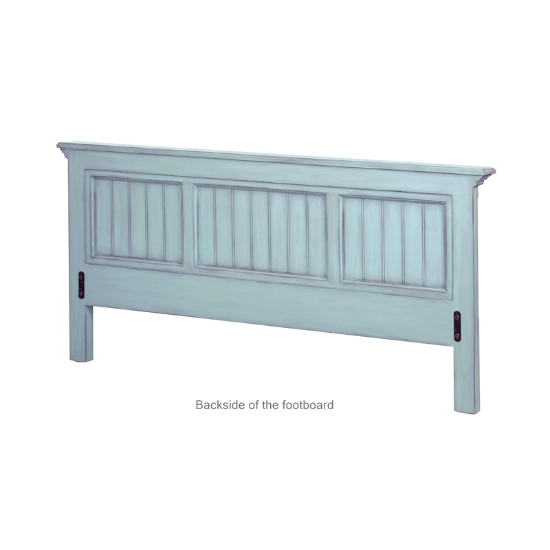 Pemberly Row Modern Coastal Wood King Size Panel Bed in Blue