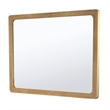Pemberly Row Contemporary Solid Wood Frame Mirror in Warm Maple