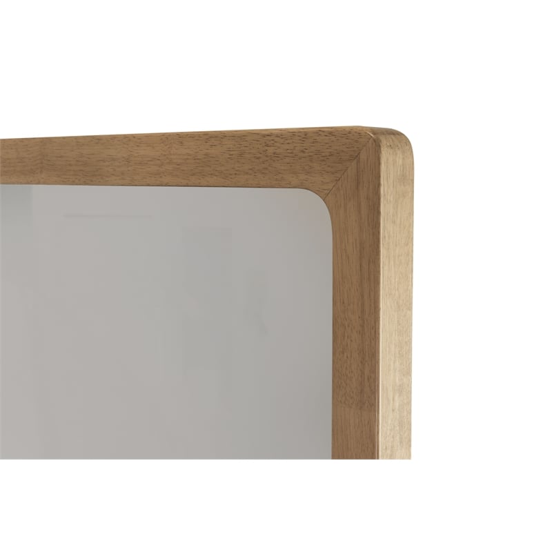 Pemberly Row Contemporary Solid Wood Frame Mirror in Warm Maple