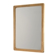 Pemberly Row Contemporary Solid Wood Frame Mirror in Warm Maple