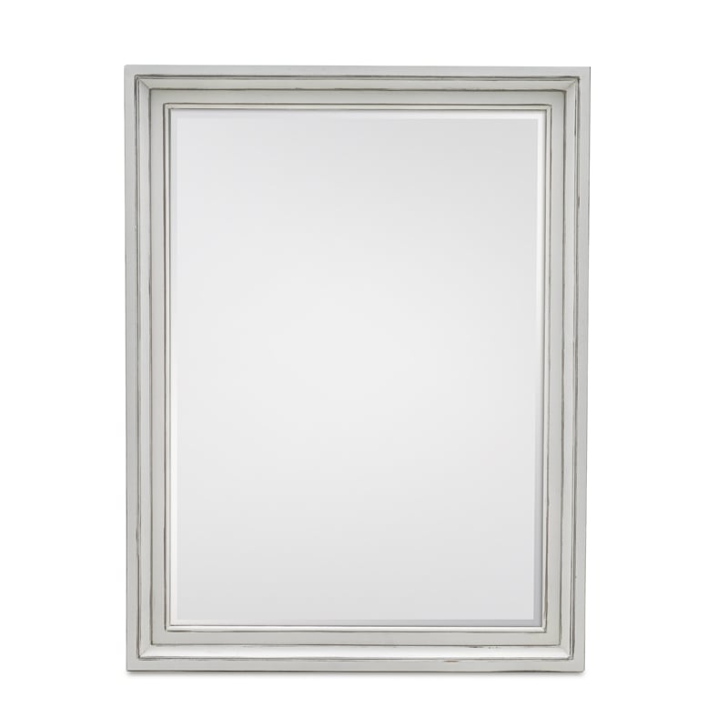 Pemberly Row Rectangle Modern Coastal Solid Wood Mirror in White