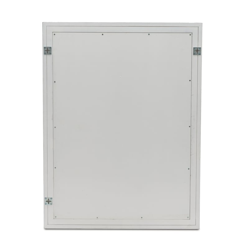 Pemberly Row Rectangle Modern Coastal Solid Wood Mirror in White