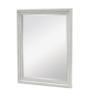 Pemberly Row Rectangle Modern Coastal Solid Wood Mirror in White