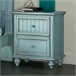 Pemberly Row Contemporary Solid Wood Nightstand with 2-Drawers in Blue