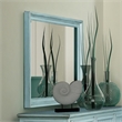 Pemberly Row Rectangle Modern Coastal Solid Wood Mirror in Blue