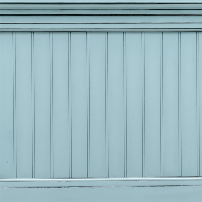 Pemberly Row Contemporary Solid Wood Twin Headboard in Blue Finish