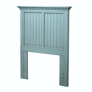 Pemberly Row Contemporary Solid Wood Twin Headboard in Blue Finish