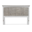 Pemberly Row Contemporary Solid Wood King Headboard in Gray/White