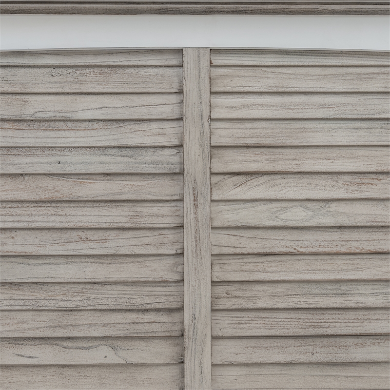 Pemberly Row Contemporary Solid Wood King Headboard in Gray/White