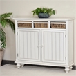 Pemberly Row 2-Door Wood Entry Cabinet with Baskets in White