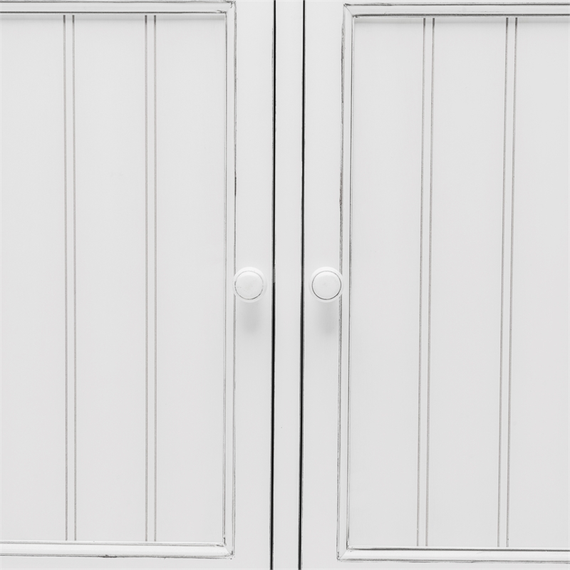 Pemberly Row 2-Door Wood Entry Cabinet with Baskets in White
