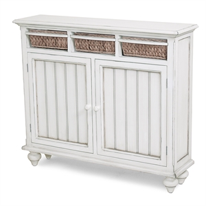 Pemberly Row 2-Door Wood Entry Cabinet with Baskets in White