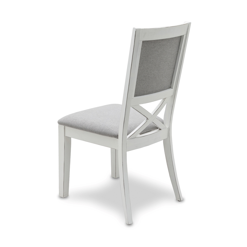 Pemberly Row Dining Chair Upholstered Grey Fabric (Set of 2)