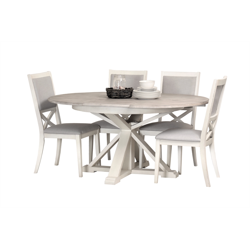Pemberly Row Dining Chair Upholstered Grey Fabric (Set of 2)