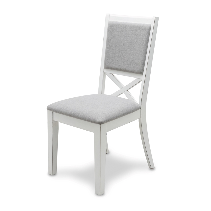 Pemberly Row Dining Chair Upholstered Grey Fabric (Set of 2)