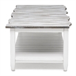 Pemberly Row Contemporary Solid Wood Coffee Table in White/Gray