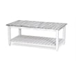 Pemberly Row Contemporary Solid Wood Coffee Table in White/Gray